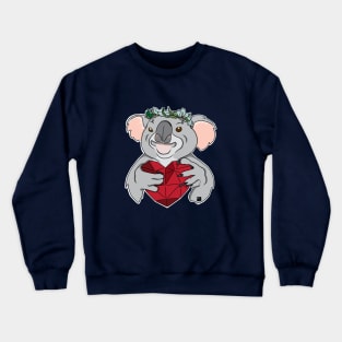 Koala with Eucalyptus Crown Crewneck Sweatshirt